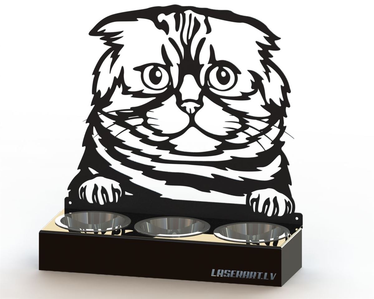 3-Bowl Cat Feeder, Foldex  Cat breed, Raised Feeding Station